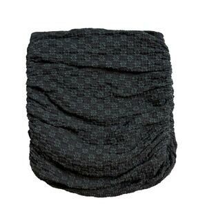 FP One Free People Black Popcorn Textured Floral Ruched Tube Top, Skirt Small